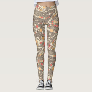 iguana skin brown coral leggings