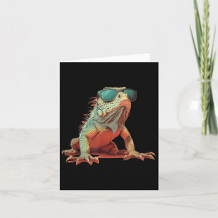 Iguana Sungles Costume For Funny Reptile Lovers  Card
