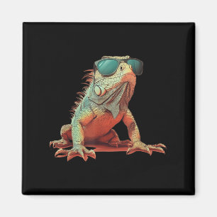 Iguana Sungles Costume For Funny Reptile Lovers Magnet