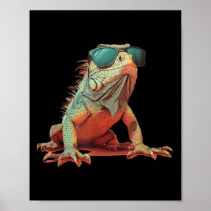 Iguana Sungles Costume For Funny Reptile Lovers  Poster