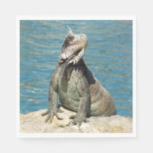 Iguana Tropical Wildlife Photography Napkin