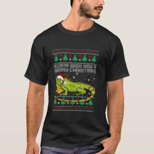 Iguana Ugly Christmas Sweater Xmas Lizard Long Sle