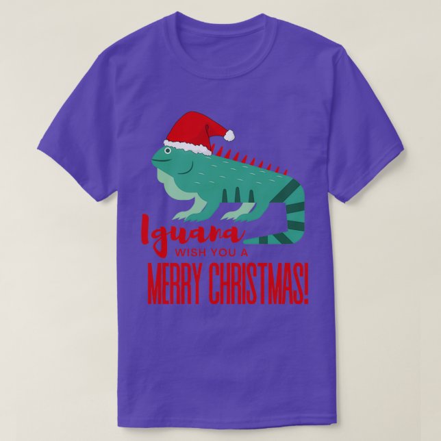 Iguana Wish You A Merry Christmas 3 T-Shirt (Design Front)