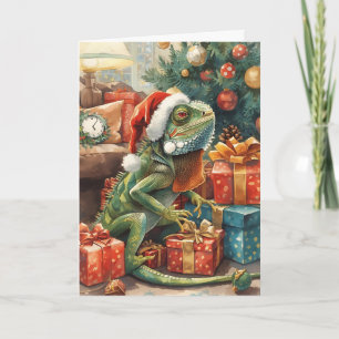 Iguana Wish You a Merry Christmas Card