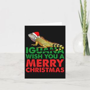 Iguana Wish You A Merry Christmas Funny Iguana  Card