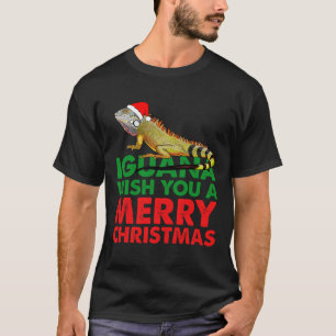 Iguana Wish You A Merry Christmas Funny Iguana  T-Shirt