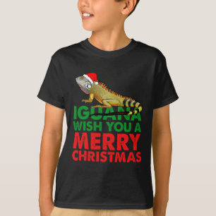 Iguana Wish You A Merry Christmas Funny Iguana  T-Shirt