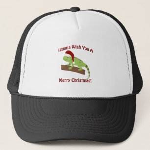 Iguana Wish You A Merry Christmas Trucker Hat