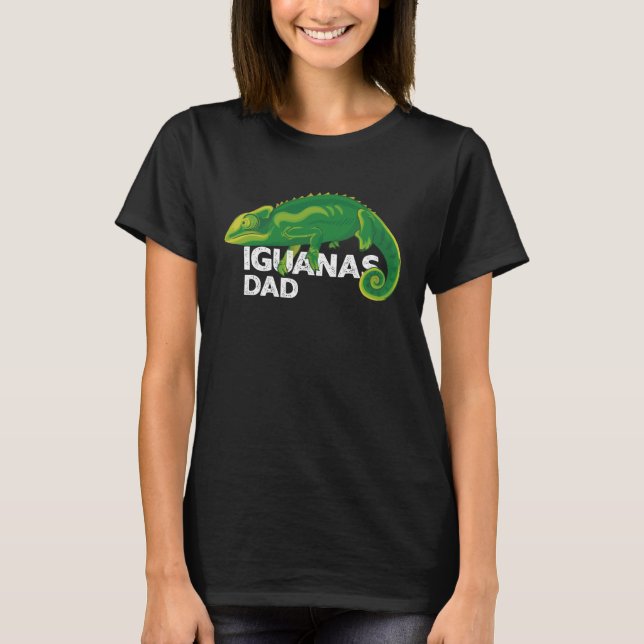 Iguanas Dad Retro Iguana Reptiles Herpetologist Fa T-Shirt (Front)