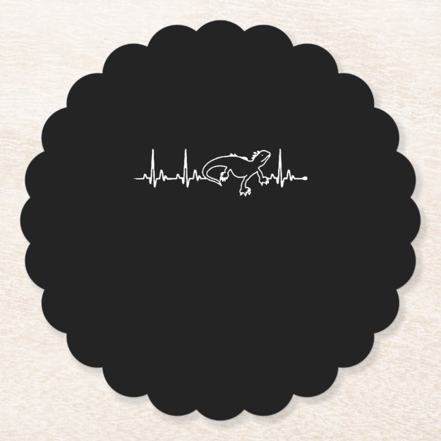 iguana's heartbeat paper coaster (Front)