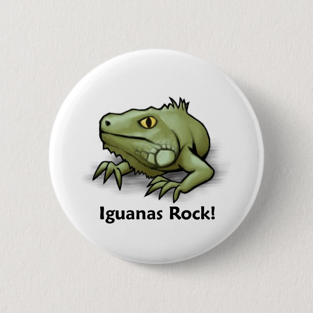 Iguanas Rock! 6 Cm Round Badge (Front)