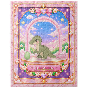 Iguanodon Dinosaur, Kawaii Art Jigsaw Puzzle