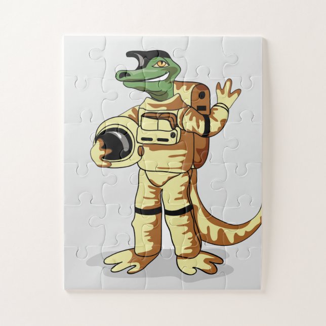 Iguanodon Dressed In A Cosmonaut Spacesuit. Jigsaw Puzzle (Vertical)