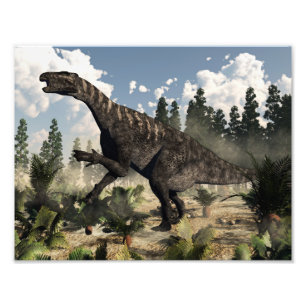 Iguanodon roaring - 3D render Photo Print