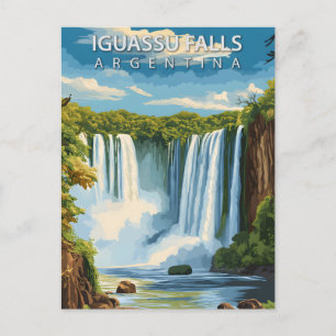 Iguassu Falls Argentina Vintage Travel Postcard