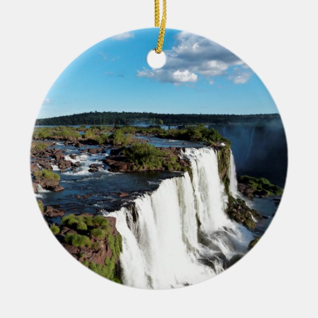 Iguazu Falls 3 Ceramic Tree Decoration (Front)