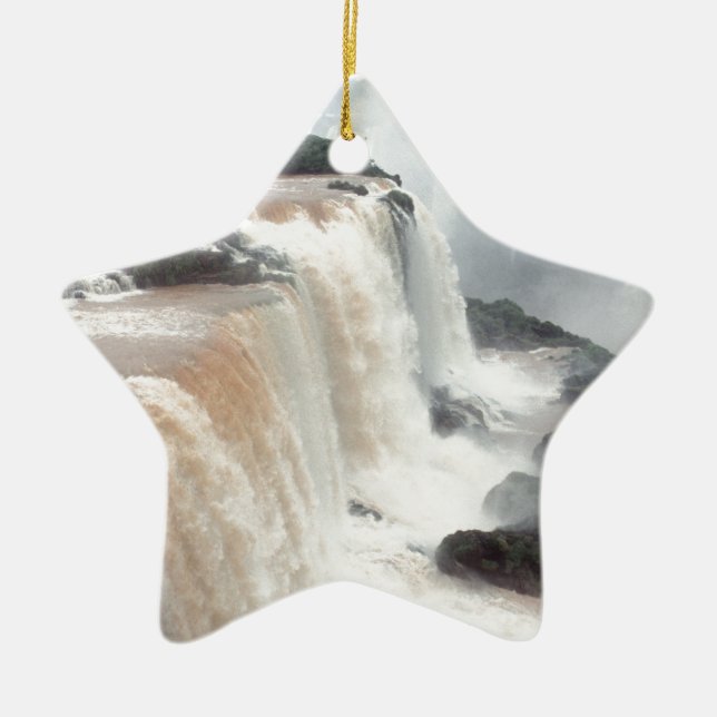 iguazu falls Brazill Ceramic Tree Decoration (Front)