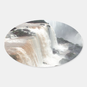 iguazu falls Brazill Oval Sticker