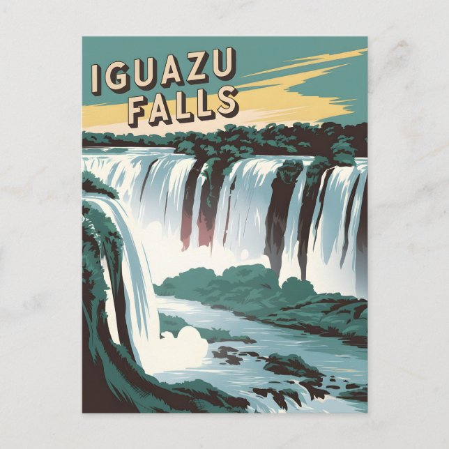 Iguazu Falls Vintage Postcard (Front)