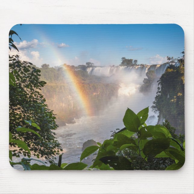 Iguazú Waterfalls With Rainbow, Argentina Mouse Pad (Front)