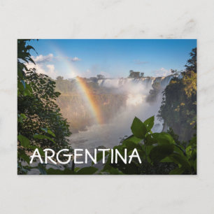 Iguazú Waterfalls With Rainbow, Argentina Postcard