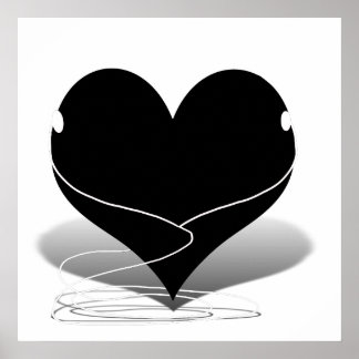 iHeart Silhouette (with Ear Buds) Poster