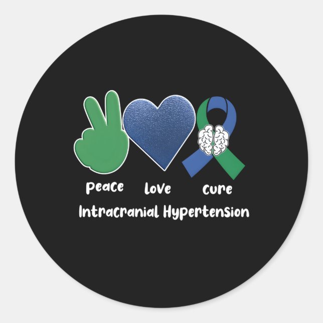 Iih Warrior Green Ribbon Survivor Pseudotumor Cere Classic Round Sticker (Front)