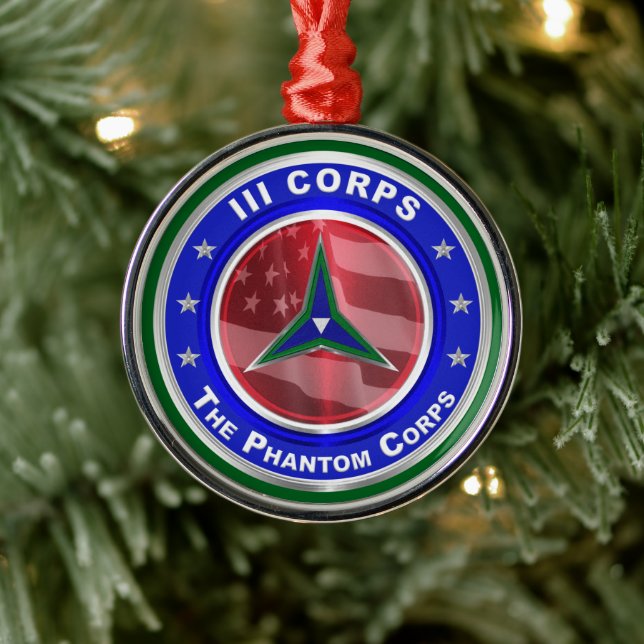 III Corps Keepsake Christmas Metal Tree Decoration (Tree)