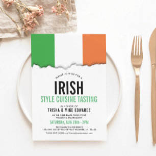 Iirish Themed Cuisine   Party Flag White Invite