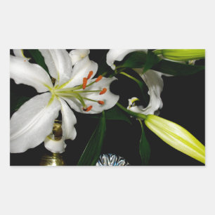 Iirsh Design -Brass and Flower Collection Rectangular Sticker