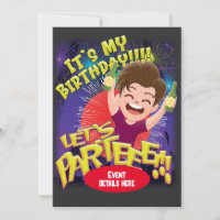 IIt's my Birthday - Let's Parteeee! nvitation