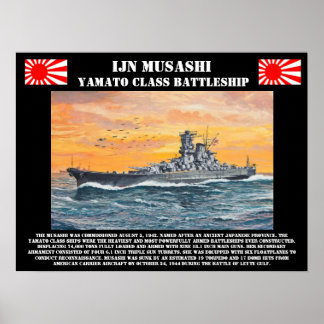 IJN Battleship Musashi Poster
