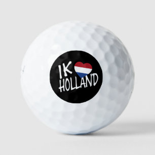 Ik Heartflag Holland wt on bk be6 gbcnt Golf Balls