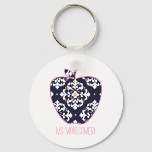 Ikat Apple Teacher Key Ring