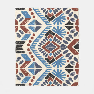 Ikat Aztec: Ethnic Geometric Ornament. Fleece Blanket