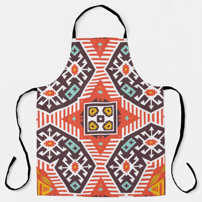 Ikat Aztec: Ethnic Striped Texture Apron (Front)