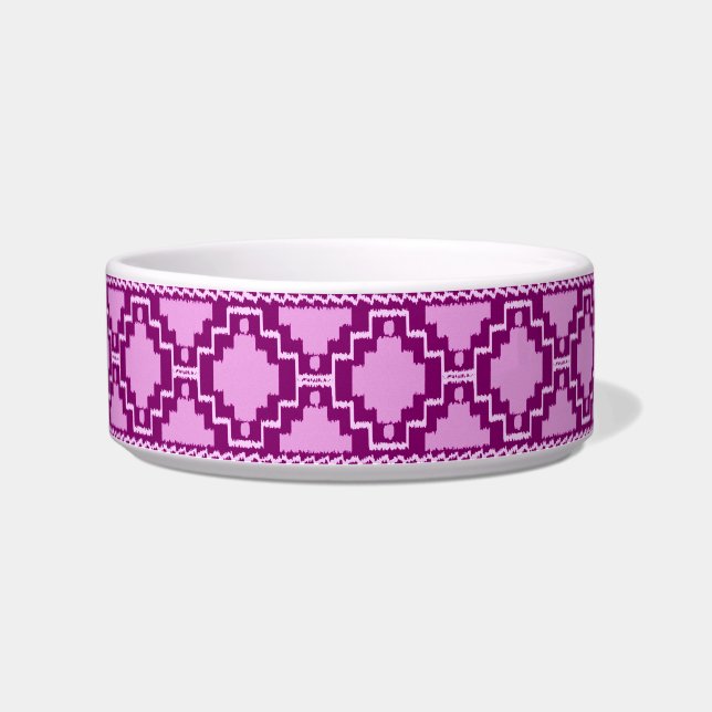 Ikat Aztec Pattern - Amethyst Purple and Violet Bowl (Left)