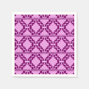 Ikat Aztec Pattern - Amethyst Purple and Violet Napkin