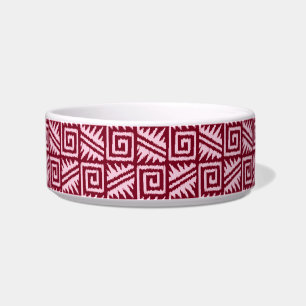 Ikat Aztec Pattern - Burgundy and Pink Bowl