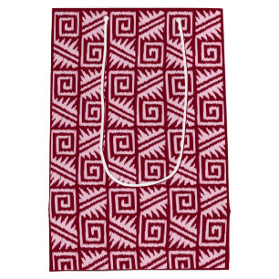 Ikat Aztec Pattern - Burgundy and Pink Medium Gift Bag
