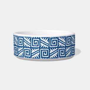 Ikat Aztec Pattern - Cobalt Blue and White Bowl
