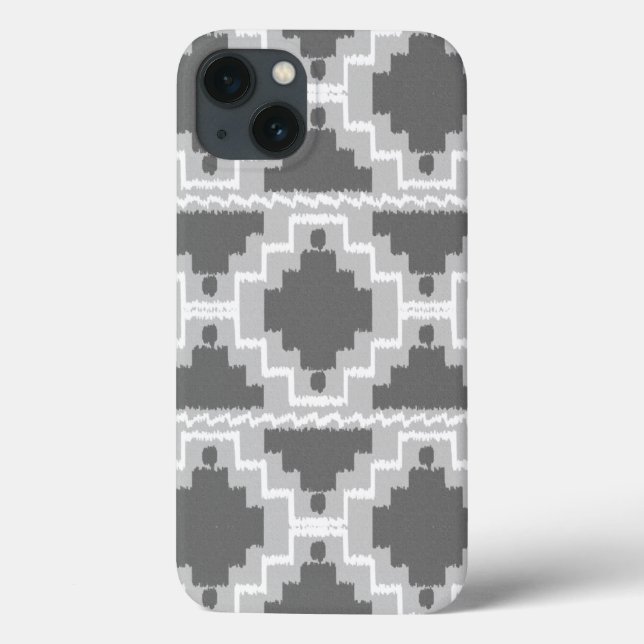 Ikat Aztec Pattern - Dark and light Grey / Grey Case-Mate iPhone Case (Back)