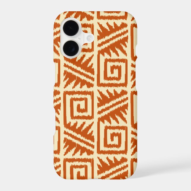 Ikat Aztec Pattern - Mandarin and Light Orange (Back)