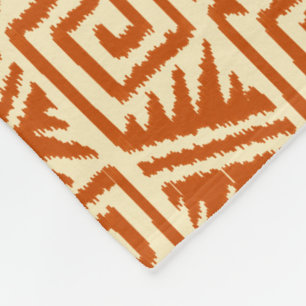 Ikat Aztec Pattern - Mandarin and Light Orange Fleece Blanket