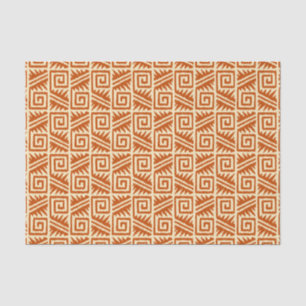 Ikat Aztec Pattern - Mandarin and Light Orange Tissue Paper