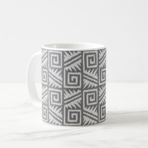 Ikat Aztec Pattern - Shades of Grey / Grey Coffee Mug