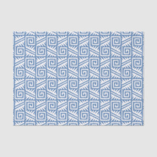 Ikat Aztec Pattern - Sky Blue and White Tissue Paper
