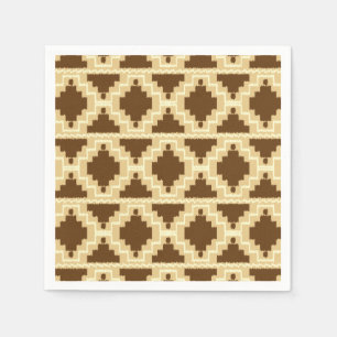 Ikat Aztec Pattern - Tan, brown and cream Napkin