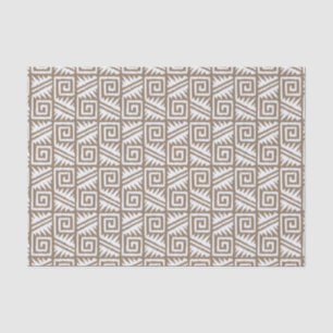 Ikat Aztec Pattern - Taupe Tan and Cream Tissue Paper