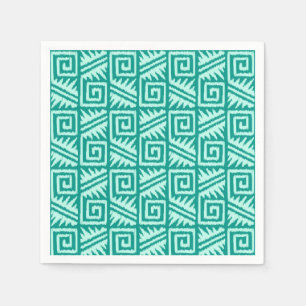 Ikat Aztec Pattern - Turquoise and Aqua Napkin